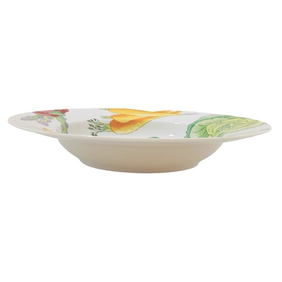 CRATE & BARREL Serving dish/bowl Vegetable medley Garden Cream Colorful Like new - Picture 8 of 14